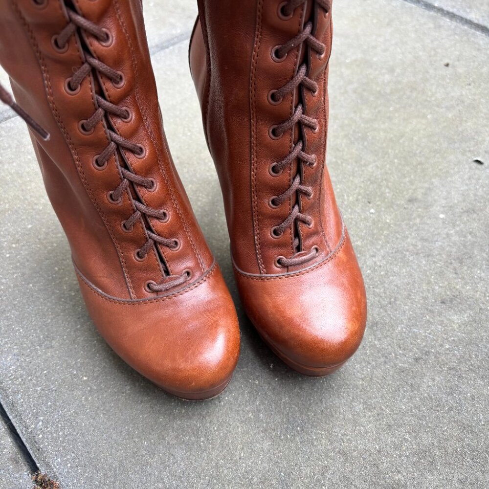 Gucci leather lace up boots size 37 - Picture 7 of 11